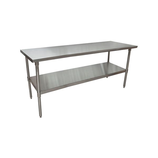 Bk Resources Work Table 14/304 Stainless Steel With Galvanized Undershelf 72"Wx36"D QTT-7236